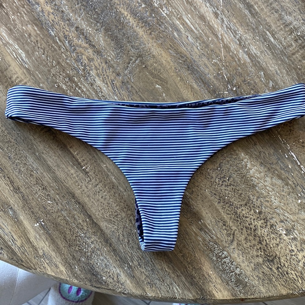 Acacia blue & white striped bikini bottoms. Size S